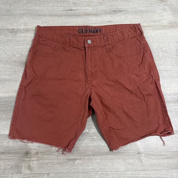 Old Navy Other - Old Navy Shorts Men’s 36 Red Rust Cotton Cut Off Raw Hem 5 Pocket